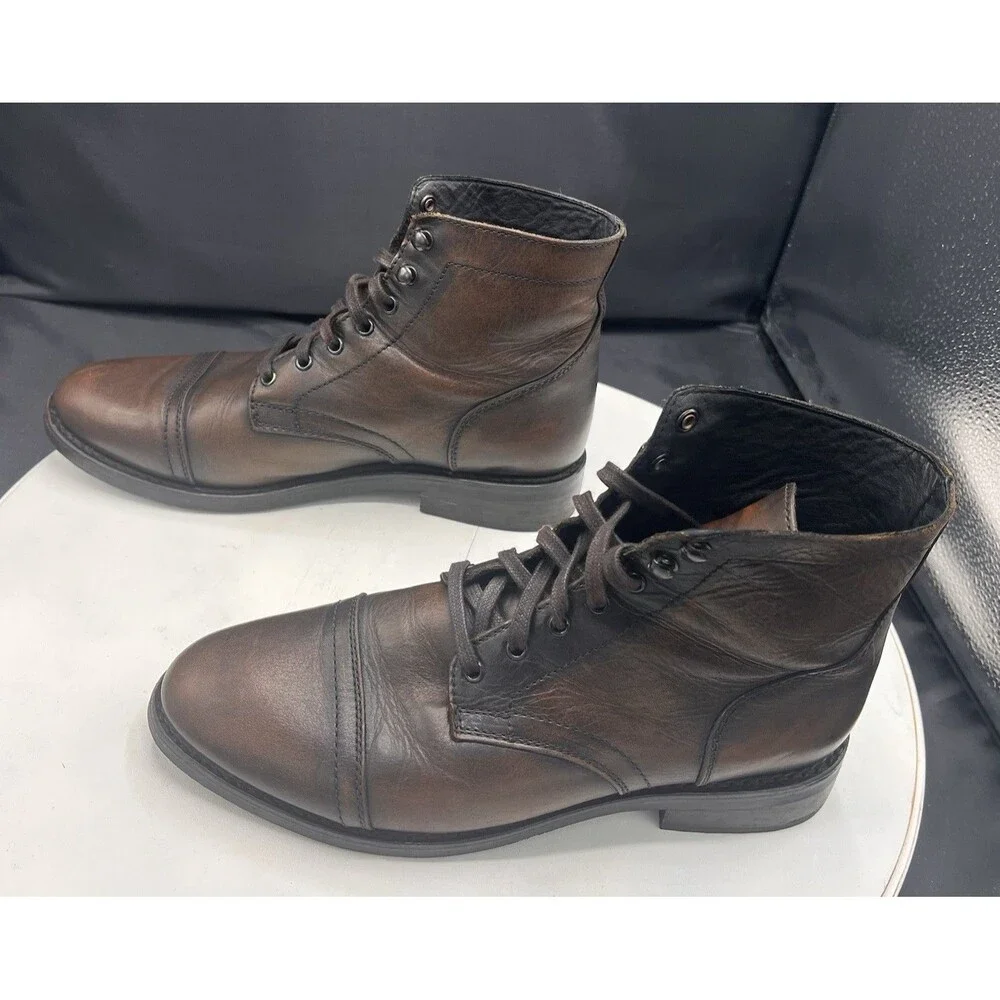 Thursday Captain Brown Leather Cap Toe Boots Fit Men’s 9.5-10 See Measurements